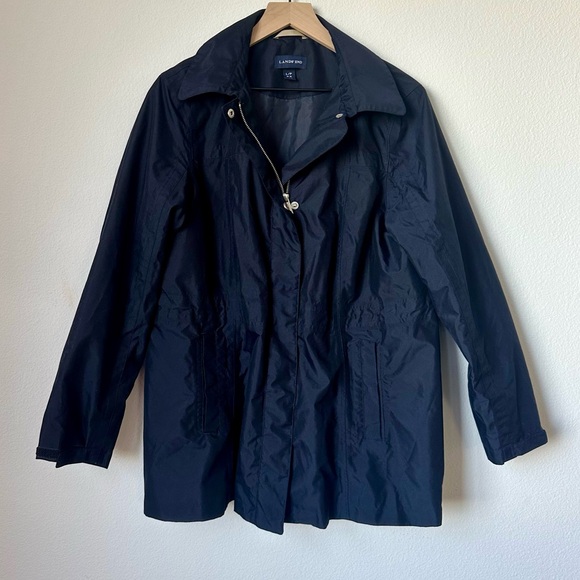 Lands’ End Lightweight Navy Blue Jacket L/P (14-16) - Picture 1 of 15